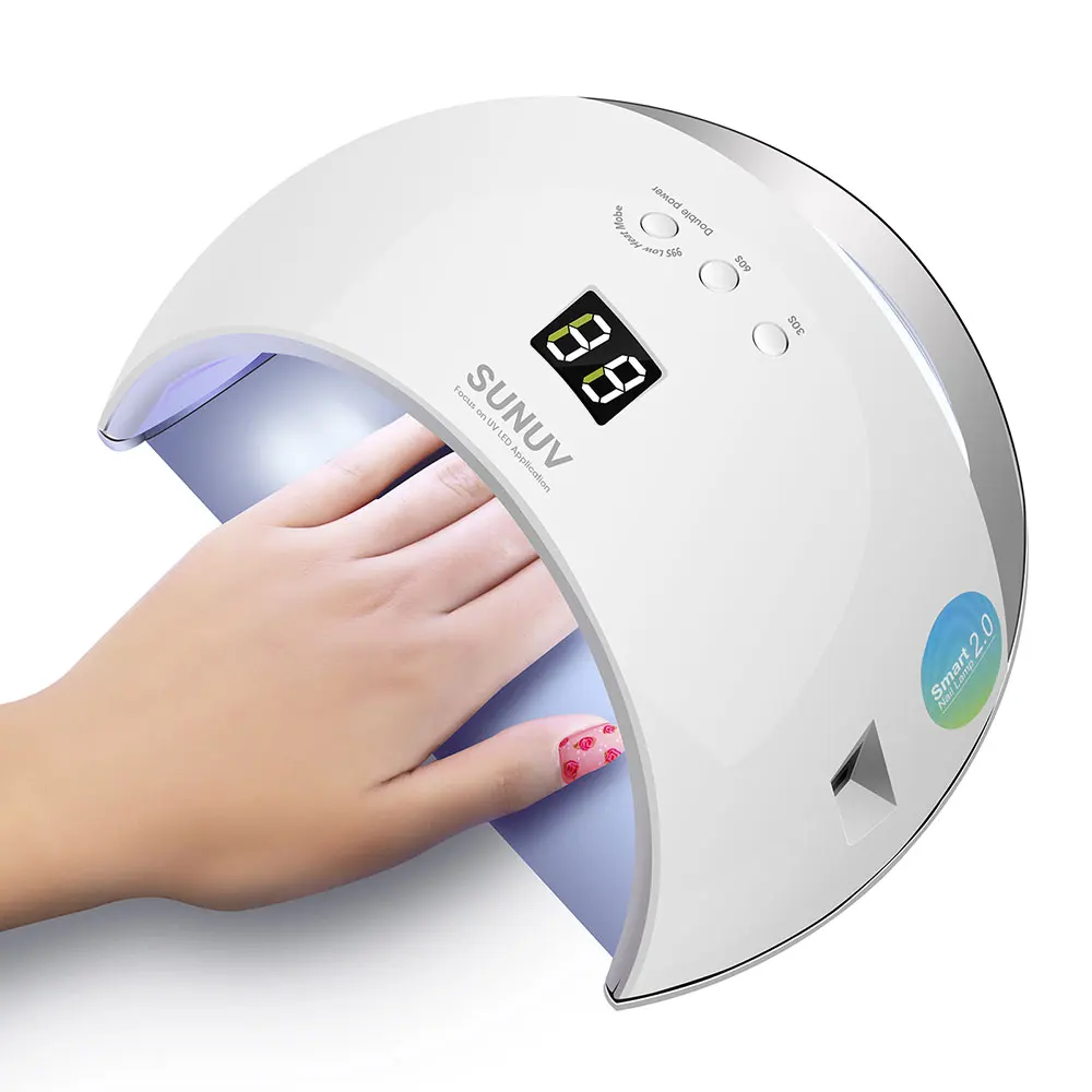 SUNUV SUN6 inteligente de la lámpara de uñas UV lámpara LED de Metal Fondo LCD temporizador multicolores para curar UV Gel esmalte de uñas herramientas de arte - 2