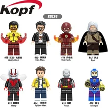 10 компл. X0134 Супер Герои Уолли Уэст ОСА вспышка Hush Mongul Человек-паук коллекция деталек строительные блоки игрушки для детей