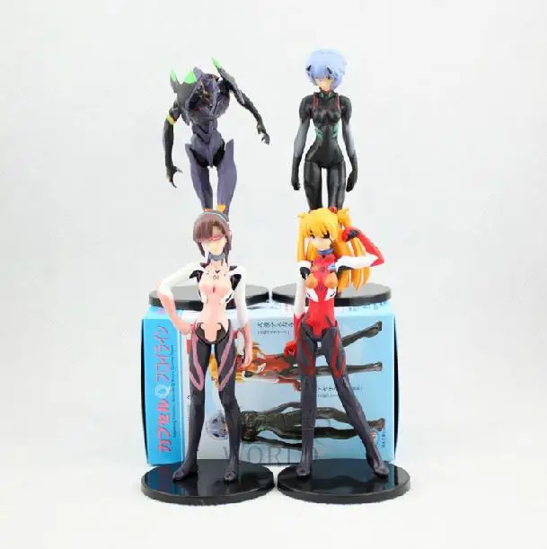

EVA Neon Genesis Evangelion Ayanami Rei Makinami Asuka PVC Action Figures Toys 4pcs/set
