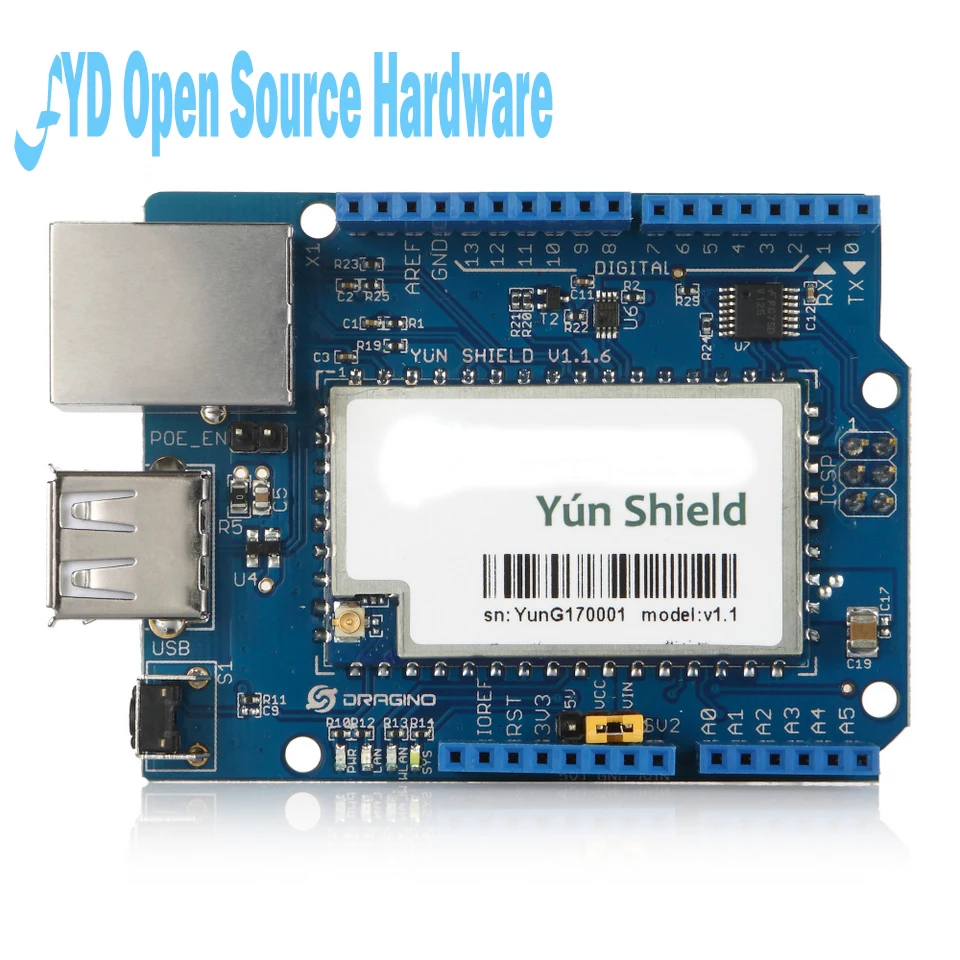 1 шт. Yun Shield V1.6 Linux WiFi Ethernet USB Project для arduino|yun shield|projecter wifiethernet shield |