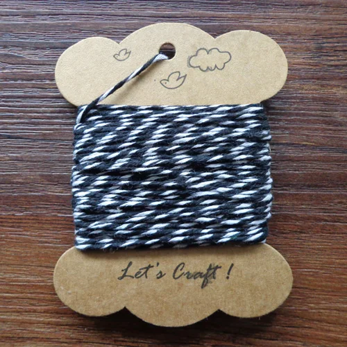 No.9-Black White 10 ярдов/катушка двойной цвет 8Ply Bakers Шпагат Веревка хлопок шнуры веревка для ручной работы DIY подарочная упаковка домашний декор - Цвет: No.9-Black White