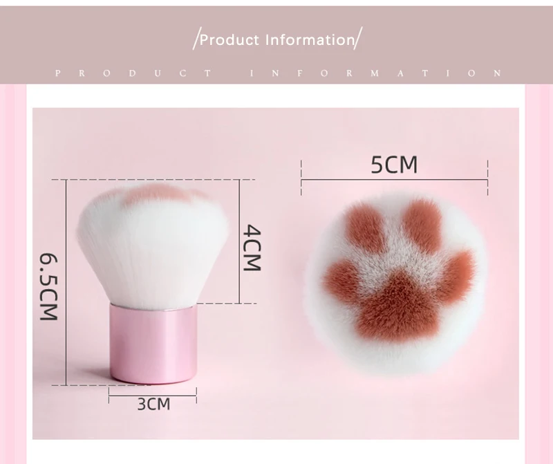 Кошачья лапа с когтями Кисть для макияжа Милая основа для пудры кисть для румян плоская кисть мягкие синтетические волосы портативная ручка из березы инструмент для красоты
