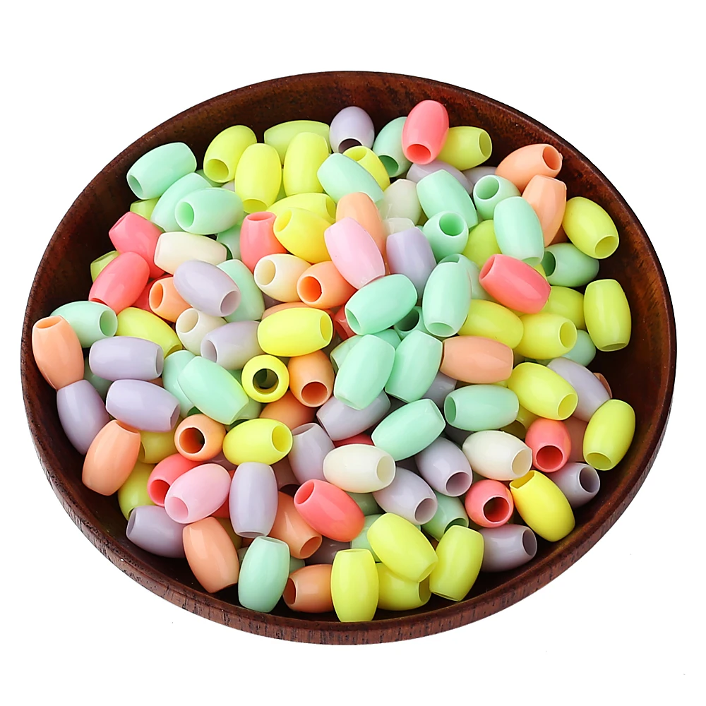 8*12MM 50pcs Mixed Colorful Large Rubber Beads Acrylic Spacer Beads