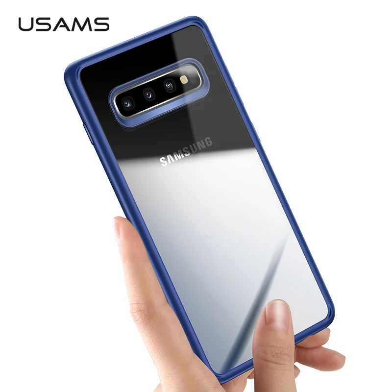 Тонкий защитный чехол USAMS для Samsung S10 Plus S10E прозрачный из ТПУ с полной защитой Galaxy S9