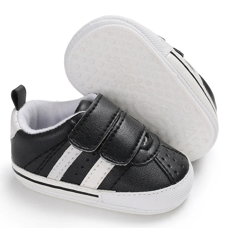 

2019 New Stitching Color Infant Toddler Soft Sole Hook Loop Prewalker Sneakers Baby Boy Girl Crib Shoes Newborn