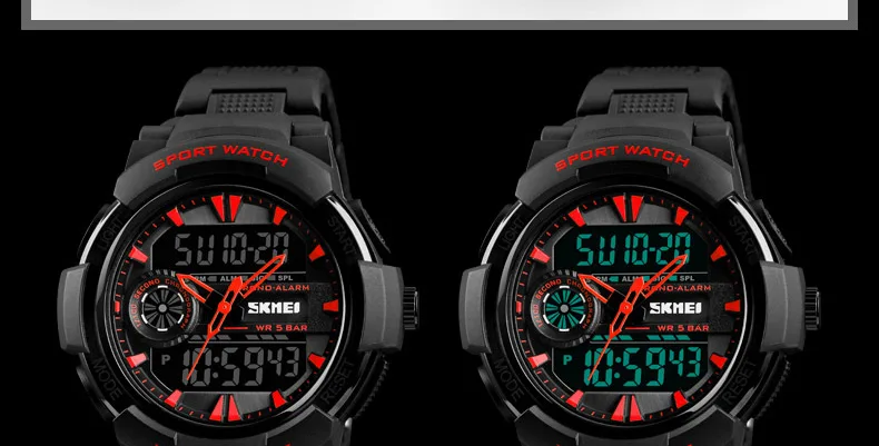 SKMEI 1320 цифровой 2 раз подсветкой Наручные часы хронограф жизнь Водонепроницаемый часы Для мужчин Для женщин Мода Повседневное спортивные