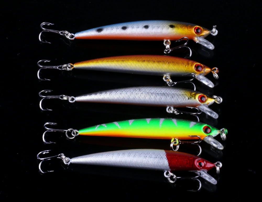 Iscas de Pesca Isca e Isca Hengjia Lote 8 Modelos Minnow Manivela Lápis Dura Cores Wobblers Pesca Equipamento Atacado 56 Pçs - 5 de pesca minnow manivela lápis isca e