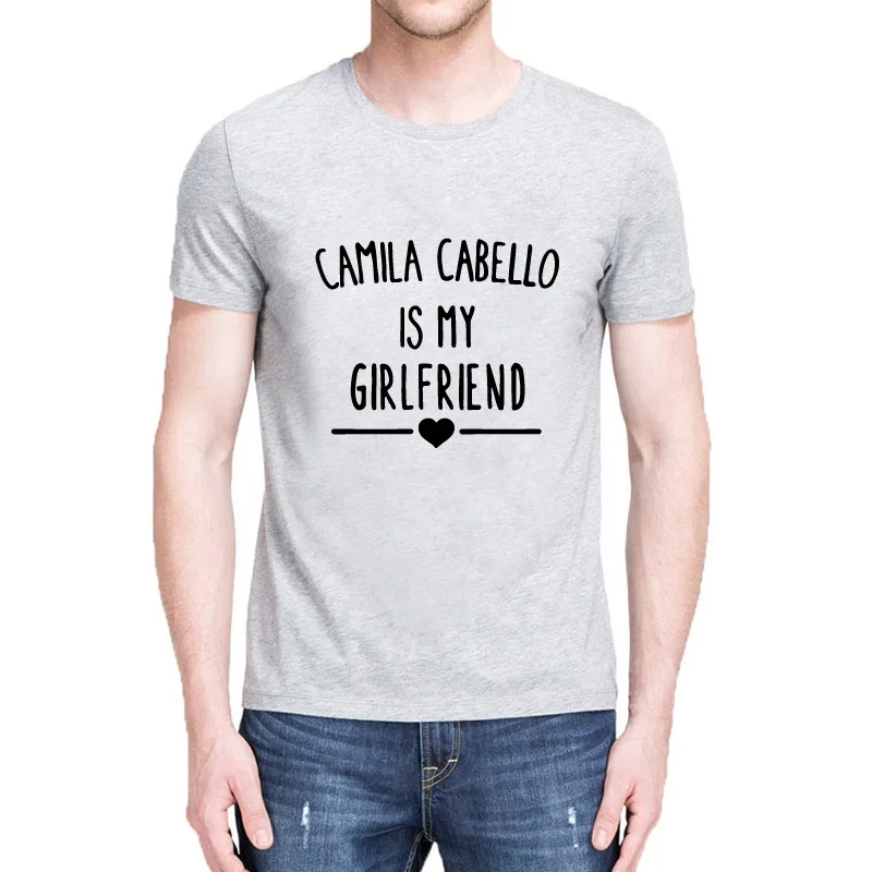 

Camila Cabello Is My Girlfriend Men Funny Shirt Pure Color Letters Printed T-shirt Stylish Summer Leisure Cotton Shirt Soft Tops
