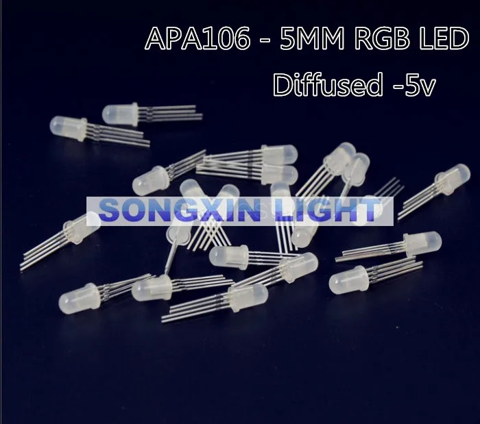 20pcs Apa106 F5 5mm Rgb Led Chips Integrated Rgb Leds (like Ws2812b