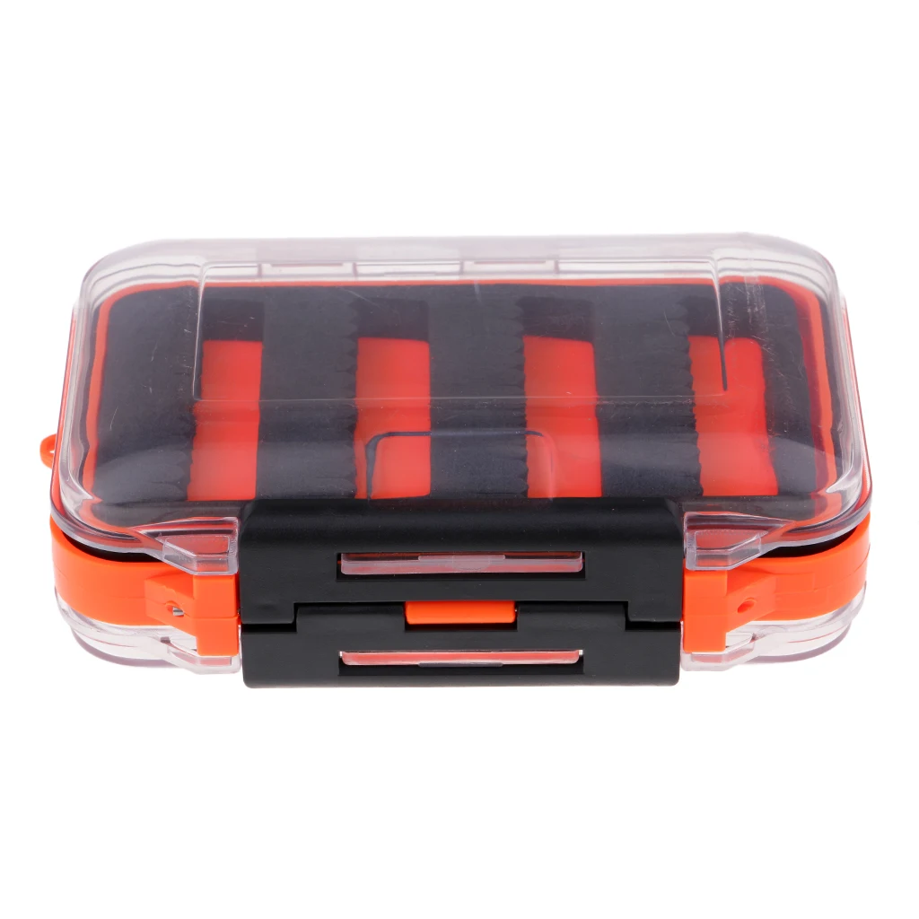Double Sided Waterproof Fly Fishing Tackle Box Slit Foam Fly Fishing Hook Jigs Storage Case 4.5 x 2.8 x 1.6inch