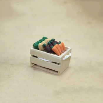 

1 Pc New Arrival A Basket of Vegetables Miniature Dollhouse Accessories Mini Vegetable Food Doll Model Toys
