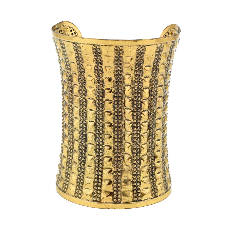 Dayoff богемный этнический винтажный позолоченный посеребренный широкий открытый Браслет-манжета большие ювелирные женские браслеты огромные бусины браслеты B107