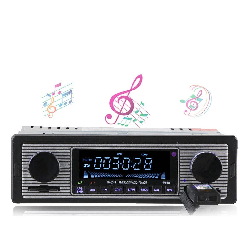 Bluetooth Vintage Car Radio MP3 Player Stereo USB AUX Classic Car Stereo Audio
