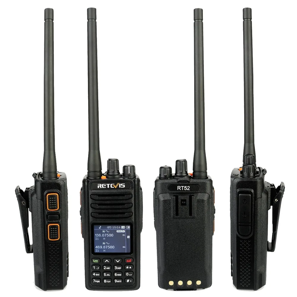 RETEVIS RT52 DMR радио цифровой иди и болтай Walkie Talkie “иди и двойной PTT двухдиапазонный DMR УКВ gps двухстороннее радио зашифрованный Ham радиолюбителей+ USB кабель