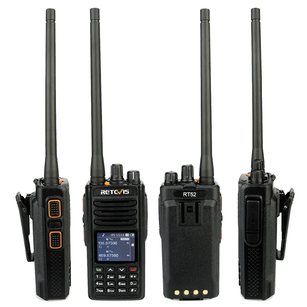 RETEVIS RT52 DMR Radio Digital Walkie Talkie Dual PTT Dual Band DMR VHF UHF GPS Two Way Radio Encrypted Ham Amateur Radio+Cable