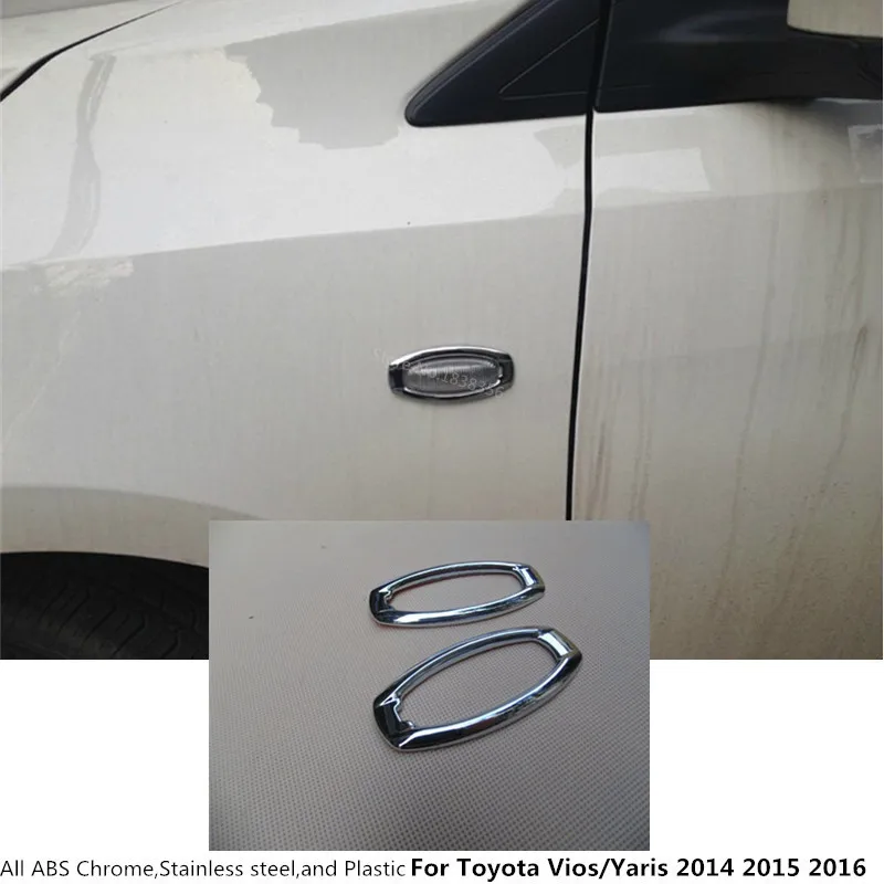 2 шт. хромированные панели для Toyota Vios/Yaris/sedan 2014 2015 2016|lamp frame|abs chrome2016 car |