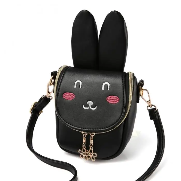 Новые детские девушка плеча Crossbody сумка на молнии с милым принтом кролика прочный упаковочная сумка подарок BS88