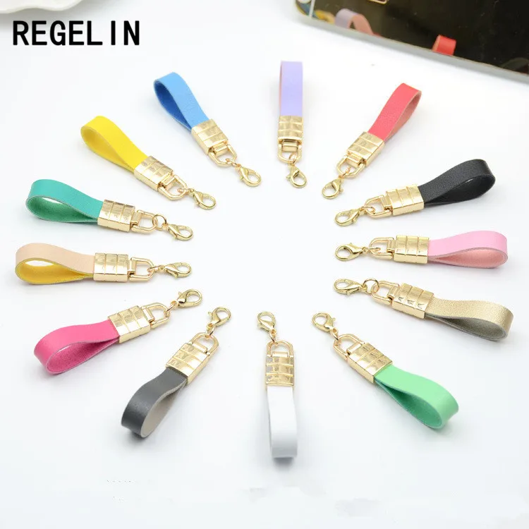 REGELIN золотые цветные кольца для ключей из искусственной кожи брелок