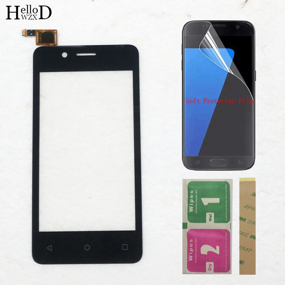 

Touch Screen Panel For Fly FS408 Touch Screen Front Glass Digitizer Panel TouchScreen Lens Sensor 3M Glue Protector Film