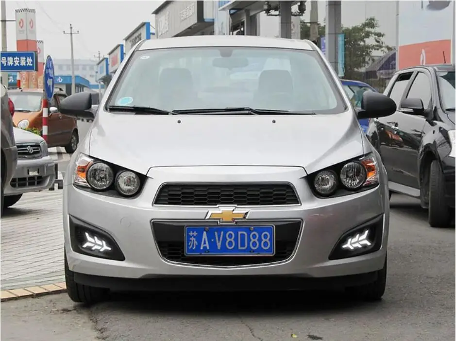 2011 2012 2013 год головной светильник для Chevrolet Aveo, Дневной светильник, автомобильные аксессуары, СВЕТОДИОДНЫЙ DRL головной светильник для Aveo, противотуманный светильник