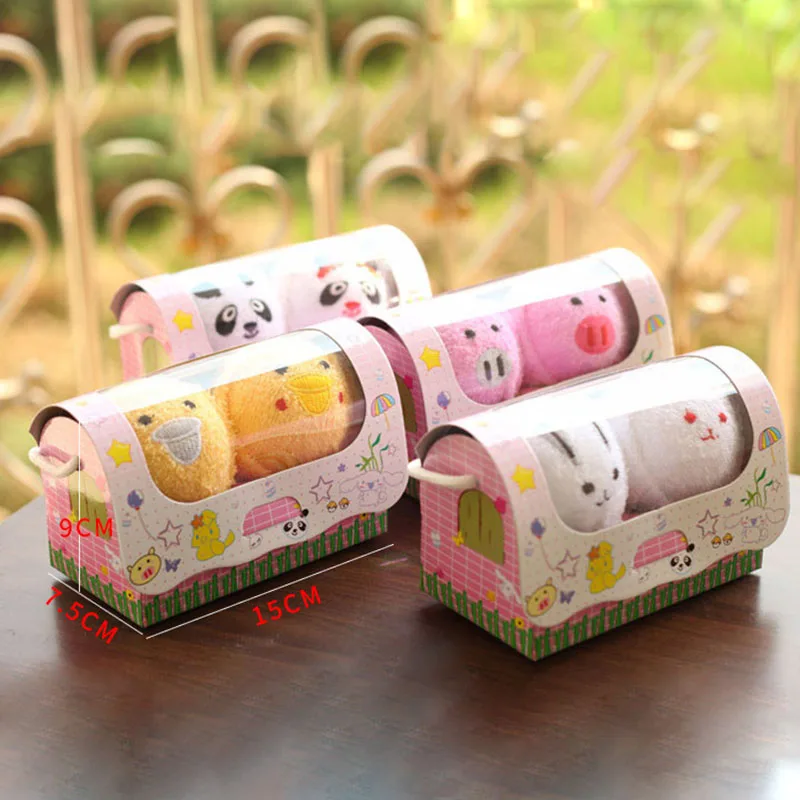 

Animal Washcloth Towel Cake Shape Gift Soft Cute for Wedding Birthday Party Couple -Drop