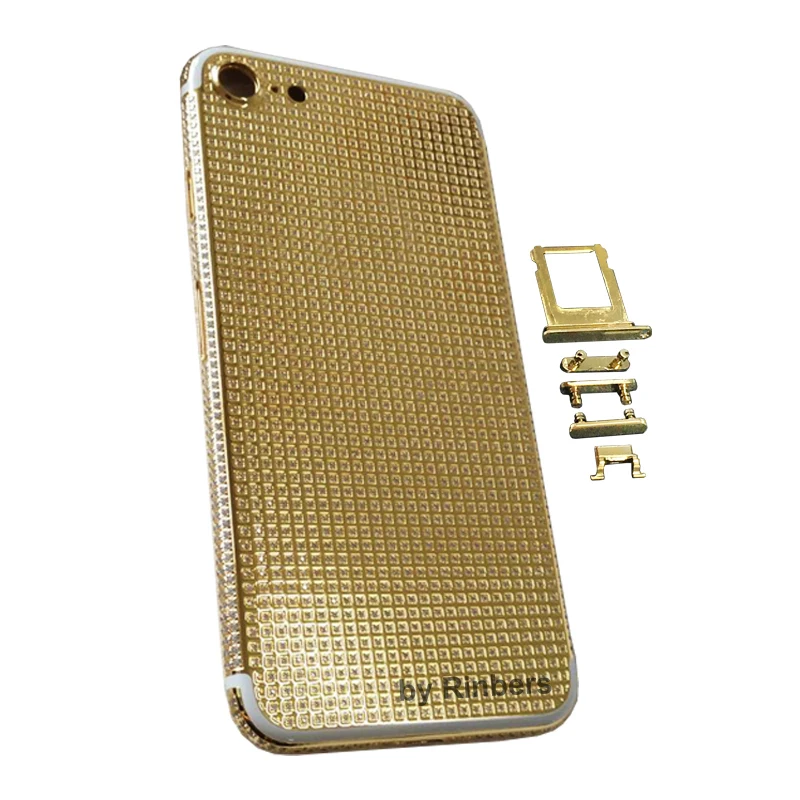 For font b iPhone b font 7 24K 24KT 24CT Mirror Gold Full Diamond Crystals Metal