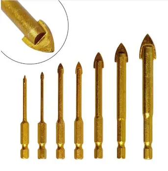 

Ceramic Tile Glass Drill Bits 1/4" Hex Shank Kit for Chucks Bit Holder