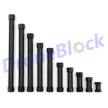 8 шт. M3 алюминиевая Шестигранная стойка разделительная колонна черная круглая секция Легкая рифленая DIY FPV Quadcopter Drone Multirotor RC