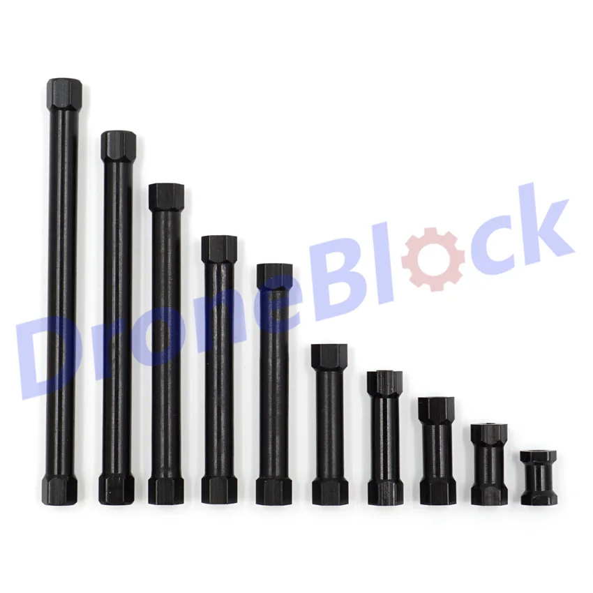 8PCS M3 Aluminum Standoff Hex Spacer column Black Round Section