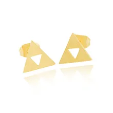 Легенда о Зельде Triforce серьги гвоздики для женщин фильмы из нержавеющей стали Oorbellen геометрические треугольные маленькие серьги