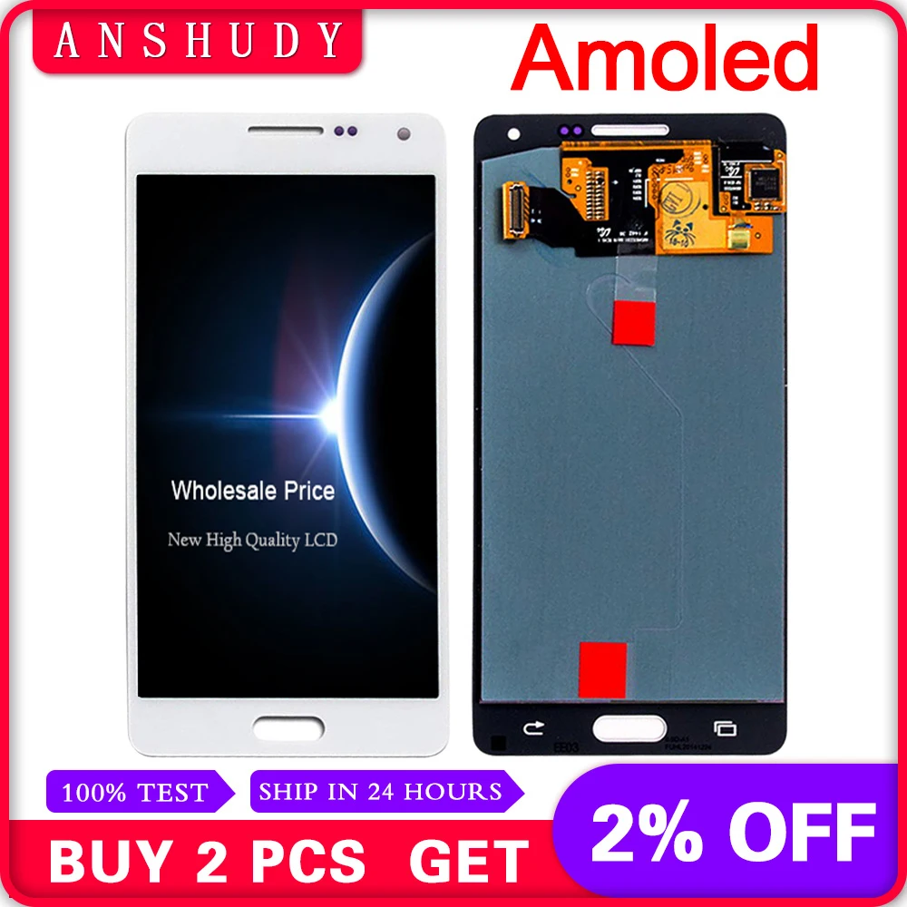 

Amoled a5 display For Samsung Galaxy A5 2015 A500 A500F LCD Display Touch Screen Sensor Assembly for A500FU A500M A500Y A500FQ