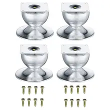 4 шт. Серебряная Мебель ножки дивана, круглые толстые металлические для журнального столика кровать сменный корпус ноги ржавчины Нескользящие ножки стола