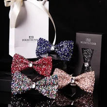 14 цветов модные галстуки-бабочки для мужчин смокинг с бабочкой классические сплошные с алмазным тиснением Декор бабочка галстук для свадебной вечеринки аксессуары