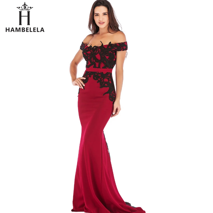HAMBELELA Vestido De Festa Mermaid Lace Top Bodice Slim Bodycon Long Dress Formal Party Dress Charming Wedding Party Gown Dress (17)