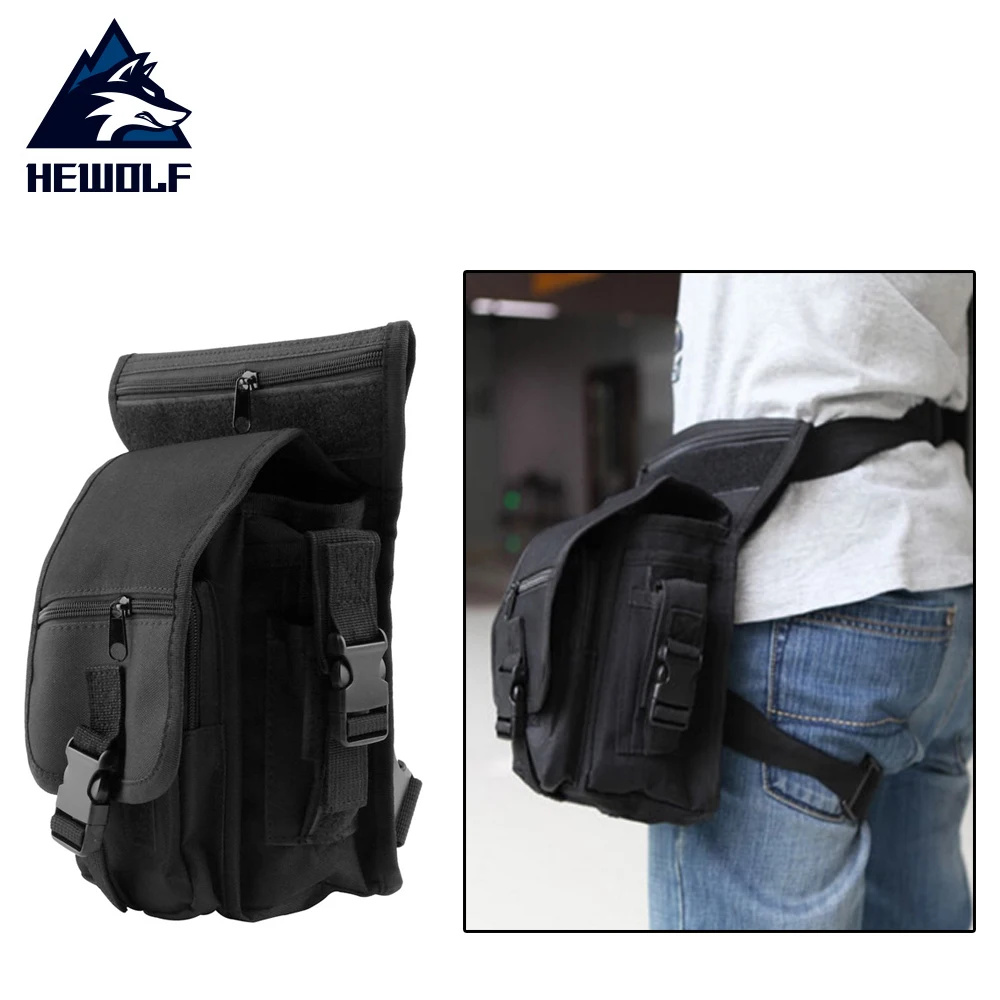 Outdoor Unisex Waterproof Military Tactical Leg Bag Solid Utility Thigh Pouch Waist Belt Pouch