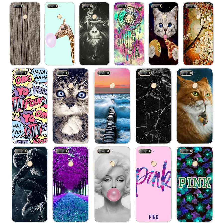

F For Huawei Honor 7C Case Cover 5.7" Soft TPU Silicone Bumper Honor 7C Cases for Huawei Honor 7C AUM-L41 Phone Case Back Cover