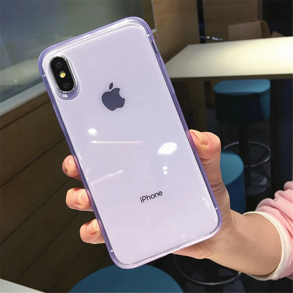 Lovebay для iPhone 6, 6s, 7, 8 Plus, X, XR, XS Max, чехол для телефона, цветная прозрачная Противоударная рамка, мягкий ТПУ чехол для iPhone 11Pro Max