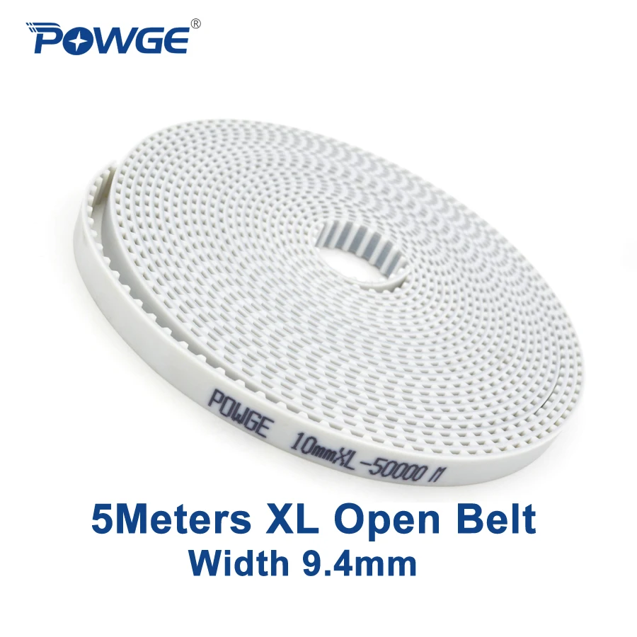 

POWGE 5Meters Trapezoid XL timing belt XL-9.4mm Width 9.4mm Pitch 5.08mm XL-037 open Synchronous belt PU polyurethane steel