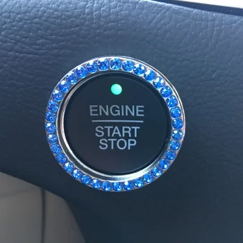 

Car Bling Decorative Accessories Automobiles Start Switch Button Decorative Rhinestone Ring Ornaments