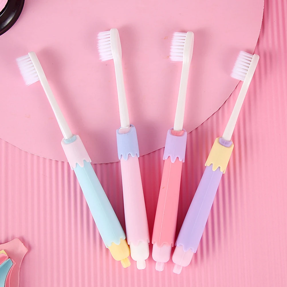 

1 Pc Toothbrush Super Nanometer Soft Bristled Toothbrushes Ice Cream Shape Portable Tooth Brush For Home Travel(Random Color)