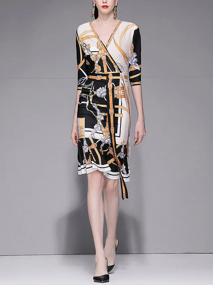

AH0548 High quality New Fashion Women 2019 Summer Dress Luxury Brand European Design party style dress