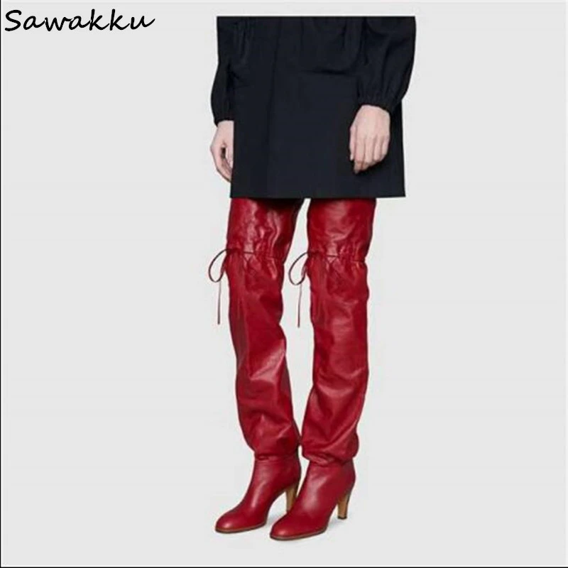soft leather thigh high boots