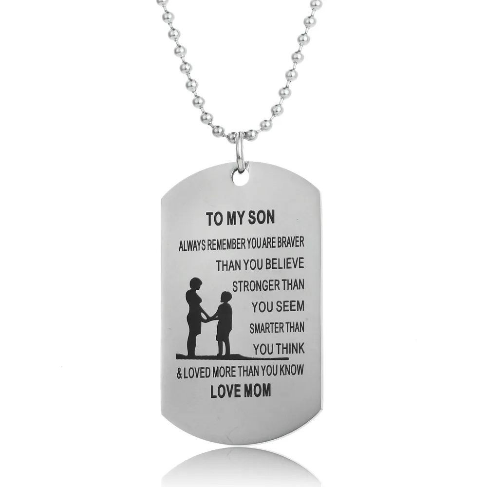 To My Son You Are Braver Stronger Smarter Stainless Steel Pendant