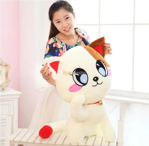 

Fancytrader 2015 New 24'' / 60cm Funny Stuffed Soft Cute Plush Giant Lucky Cat Toy, Nice Gift For Babies, Free Shipping FT50415