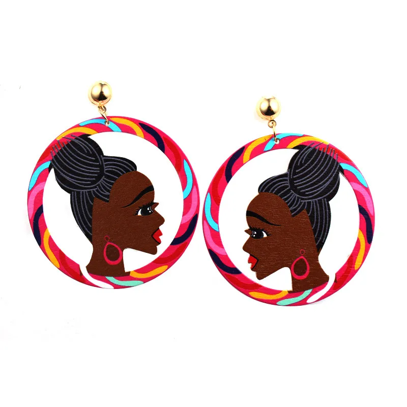 1pair Bohemia Hollow Ear Drop Character Pendant Earring For Personality European Women Piercing Jewelry Bijoux E1242 |