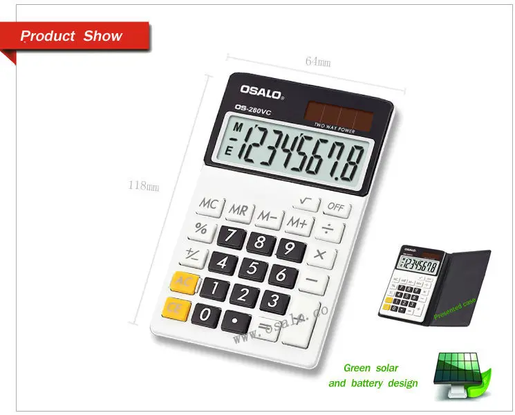 انخفاض الشحن 8 أرقام تعزيز آلة حاسبة للجيب OS-280VC مختلفة اللون البسيطة الشمسية Calculadora للهدايا الطلاب