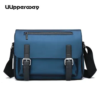 

Casual style men's one-shoulder messenger bag nylon bag large capacity business waterproof bag office postman hangbags black