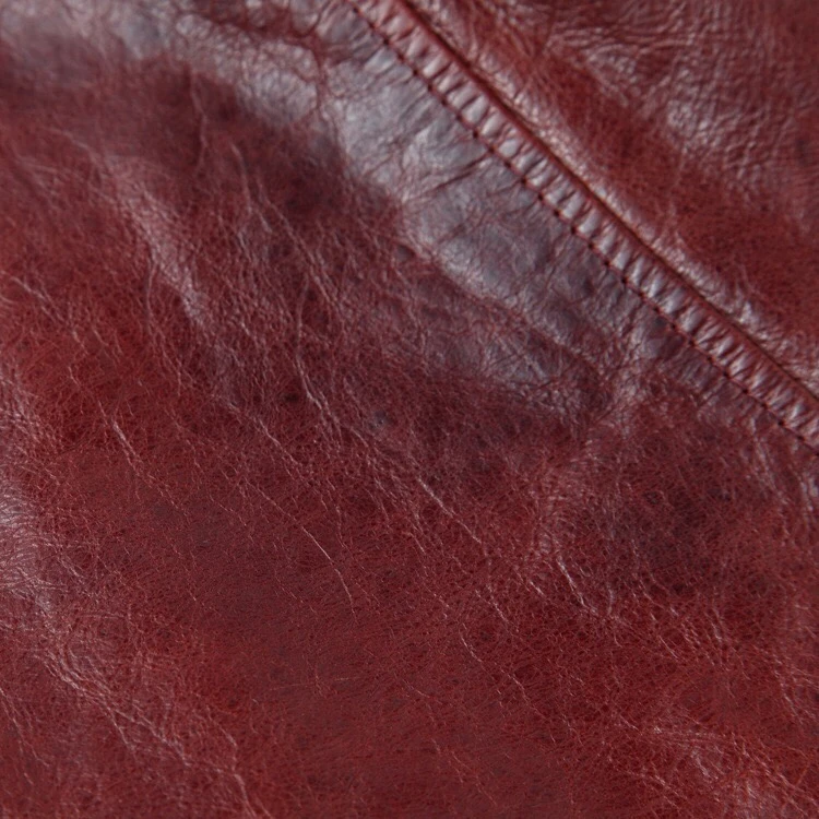 Men Casual Leather Jacket Red Color Plus Size XXXXL Genuine Thick Cowhide Clothing Men's Winter Warm Slim Fit Leather Coat (10)