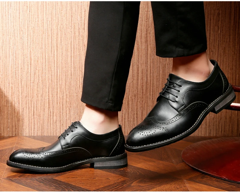 Men's Leather Casual Shoes' Oxfords Office Casual Leather Shoes Men Office Genuine Leather Shoes Men Oxfords Wedding Shoe Dress (4)