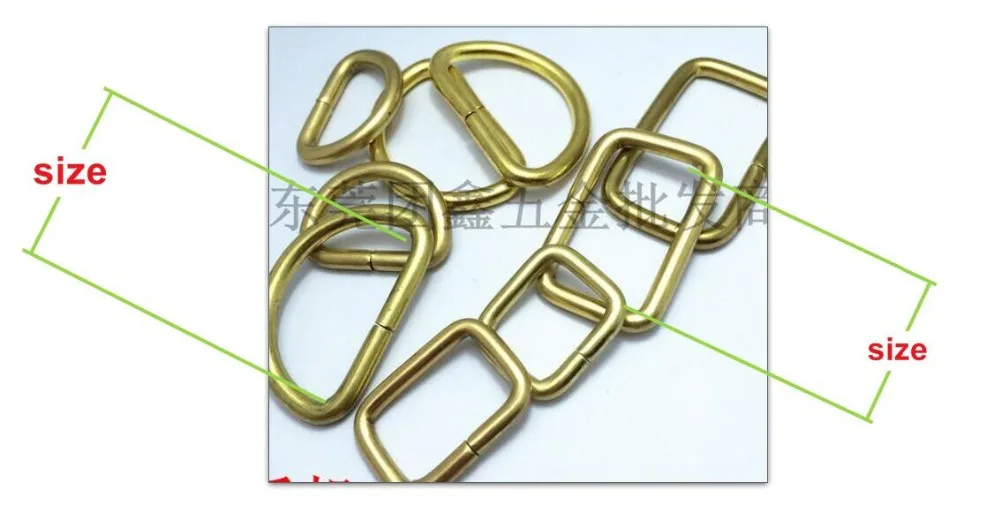 Латунь открытым D-образные кольца ползунок D пряжки клип d-образными кольцами пряжки сумка рюкзак аксессуары ремень аппаратных AF13